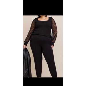 Torrid Super Soft Dot Mesh Sleeve top size 0=large XL
